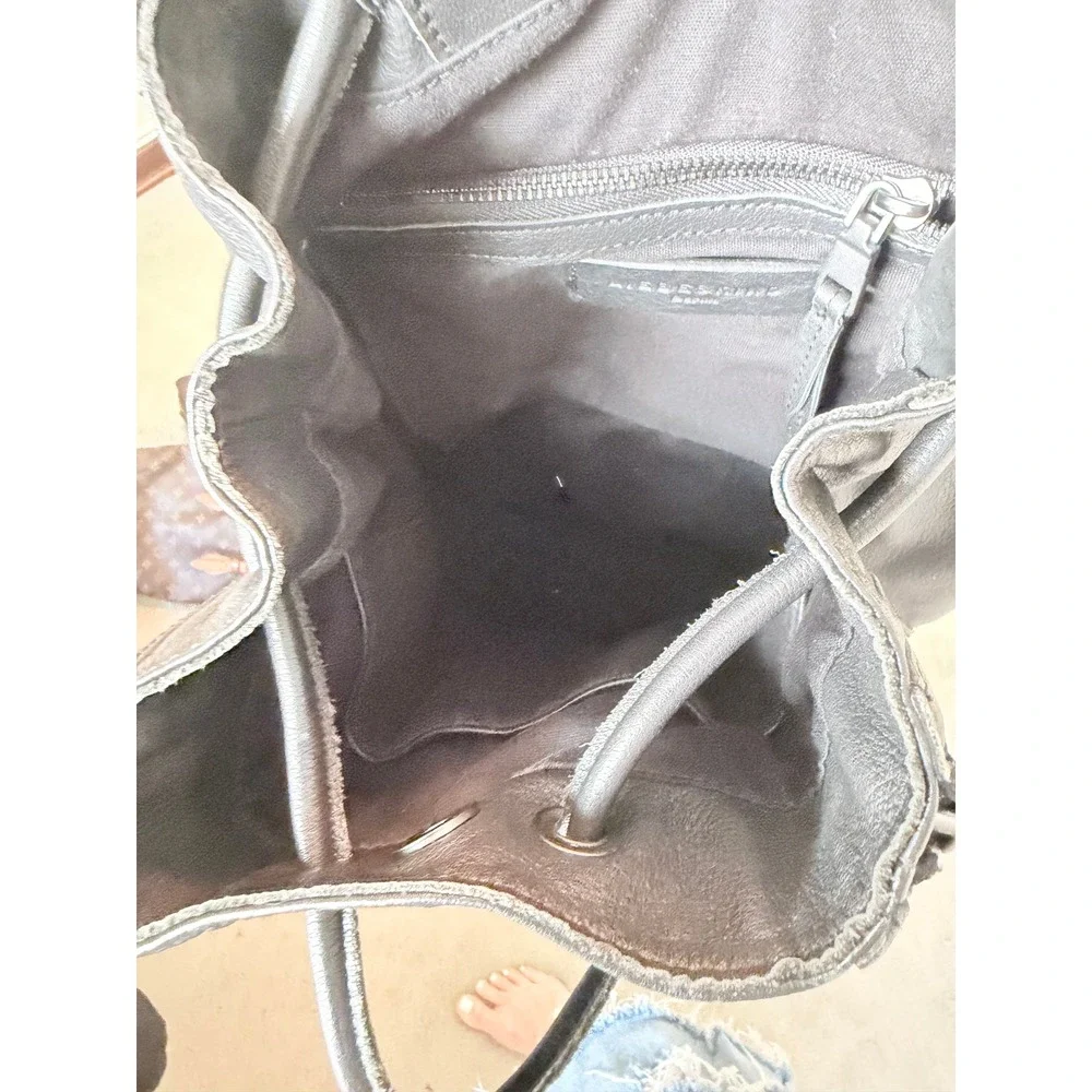 Liebeskind Berlin Backpack Womens Medium Black Leather Drawstring Bucket Bag